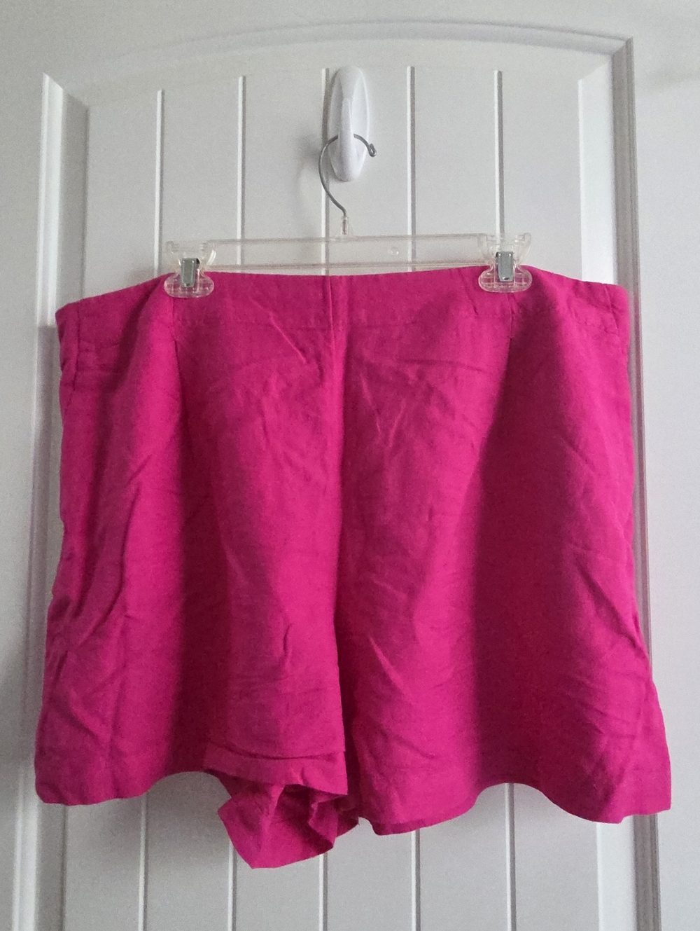 LOFT Bright Fuchsia Linen Pull-On Shorts Plus Size XXL
